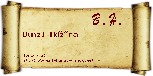Bunzl Héra névjegykártya
